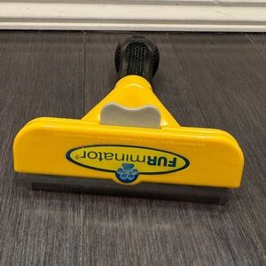 FURminator Undercoat Long Hair Deshedding Dog Cat Yellow Grooming Brush